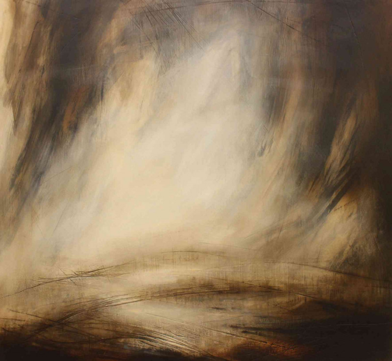 Paul Denham (British living artist, b. 1977), 'Arc of Light', signed verso, acrylic, framed, overall 125cm by 135cm.
