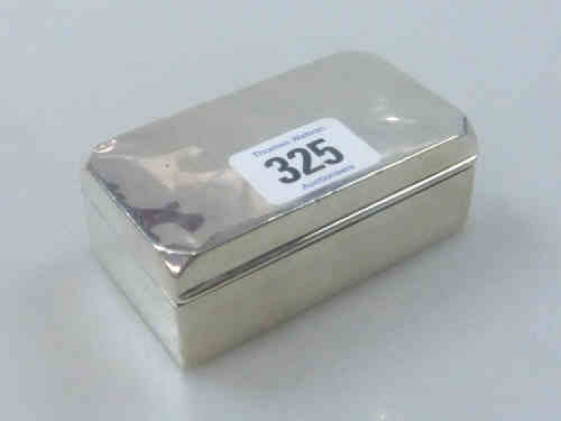 Silver Trinket Box, Marks Worn, with Unusual 'Chamfered' Corners, 3.9 Troy ozs gross