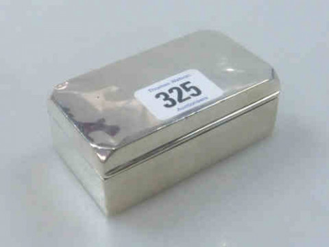 Silver Trinket Box, Marks Worn, with Unusual 'Chamfered' Corners, 3.9...