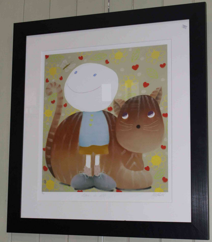 Mackenzie Thorpe, Love is All, limited edition print, signed, titled and numbered 16/125 in pencil in the margin, also signed and dated verso, image 18.25'' by 19.75'', with certificate of authenticity.