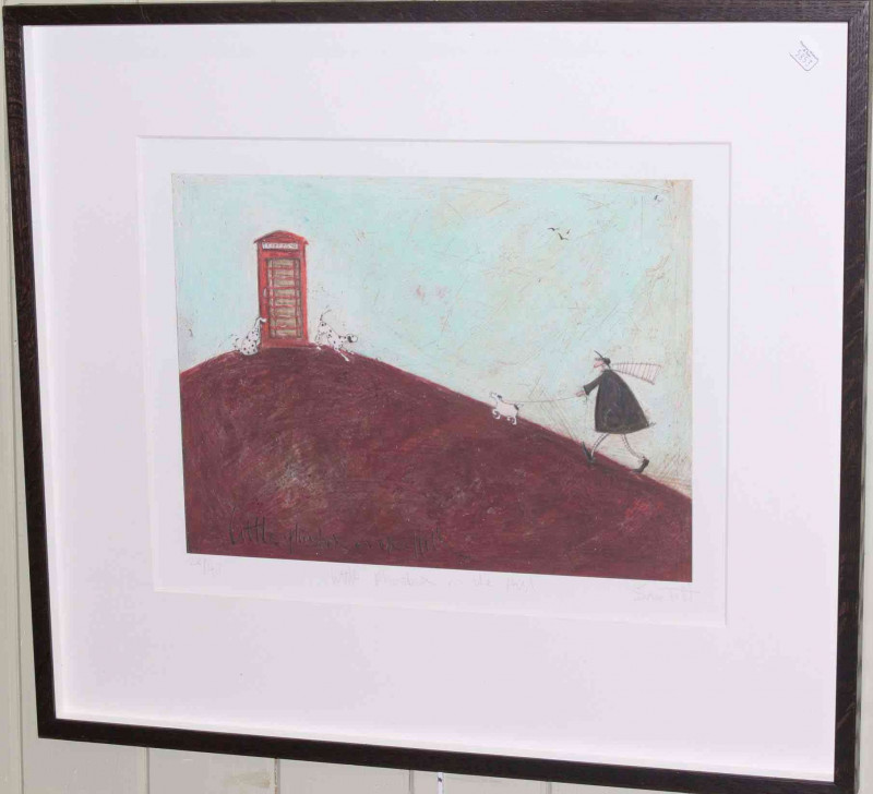Sam Toft, Little Phone Box on the Hill, limited edition print, signed, titled and numbered 22/47 in pencil in the margin, image 11.5'' by 15.5''.