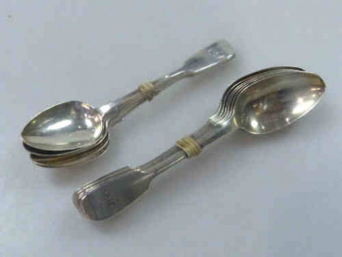 Set of Six William IV Silver Teaspoons, Newcastle 1833; and a Set of Five...
