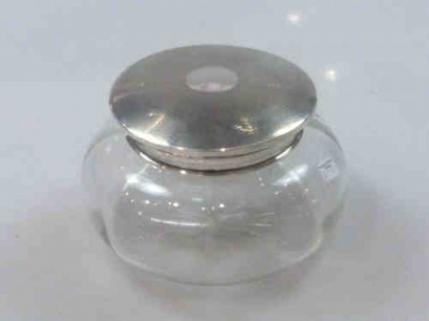 Large George V Silver Topped Powder Jar, London 1921