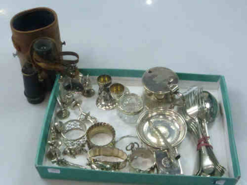 Aitchison Spy Glass, Three 800 Grade Silver Trinket Dishes etc