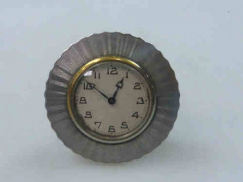 Art Deco Silver Mounted Strut Clock, Birmingham 1931