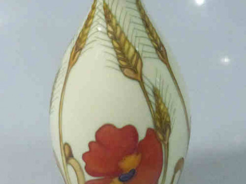 Moorcroft Pottery Vase, Tube Lined and Hand Painted with Poppies and Corn