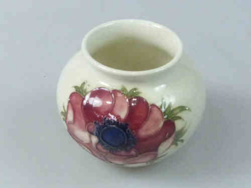 Small Moorcroft Vase Decorated with Anemone