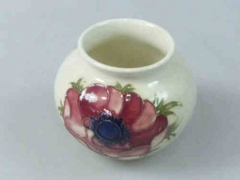 Small Moorcroft Vase Decorated with Anemone