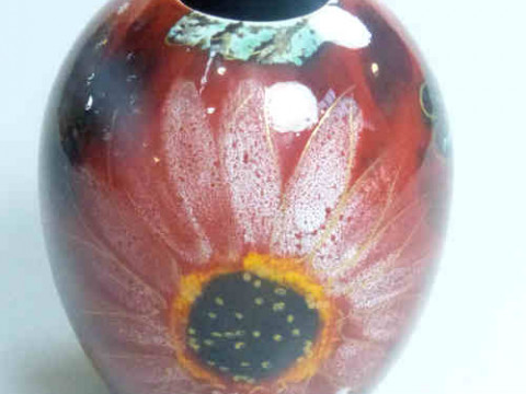 Anita Harris Vase with Flower Decoration, 15cm High