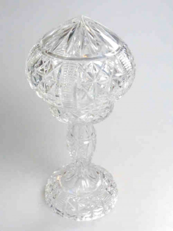 Cut Glass Table Lamp and Shade