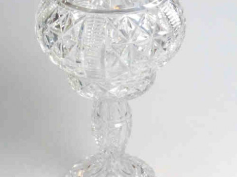Cut Glass Table Lamp and Shade