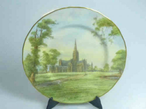 Royal Worcester Plate Salisbury Cathedral, 27cm Diameter