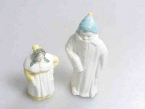 Two Royal Worcester Candle Snuffers 'Toddie' and 'French Cook'