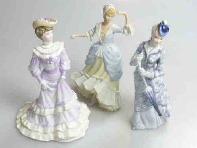 Wedgwood Figure 'Little Bo Peep', Coalport Figure 'Louise at Ascot' and Petite Ladies 'Fiona' (3)