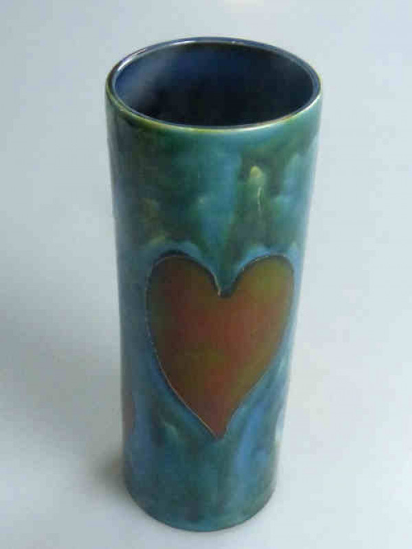Anita Harris Vase with Heart Decoration, 22.5cm High