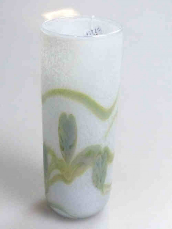 Okra Vase with Floral Decoration, 20cm High