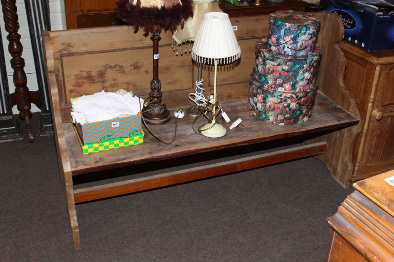 Hardwood bench, 152cm long.