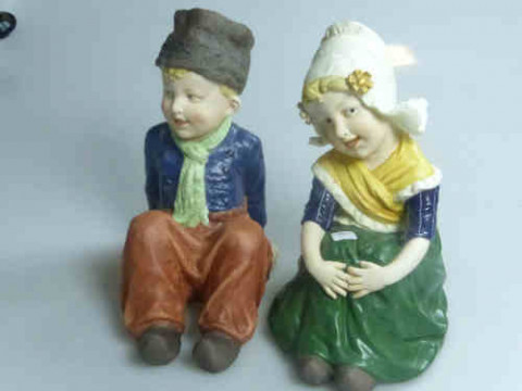 Pair of Bisque Figure of a Dutch Boy and Girl