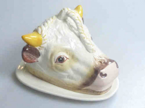 Pottery Bulls Head Cheese Dish