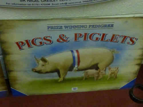 Enamel Sign 'Pigs & Piglets'