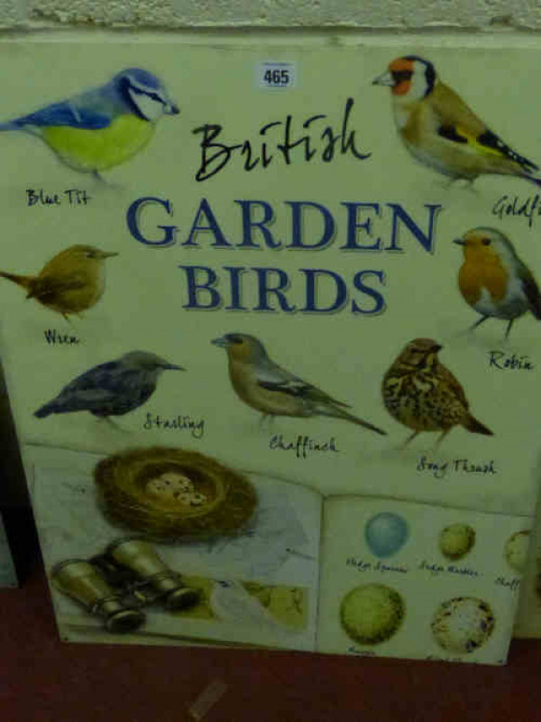 Enamel Sign 'British Garden Birds'