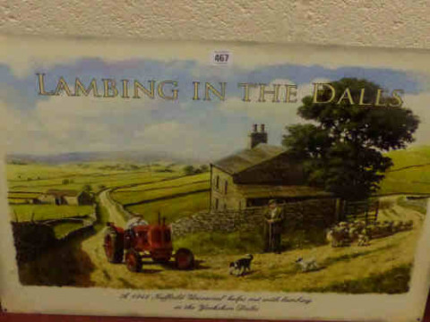 Enamel Sign 'Lambing in the Dales'