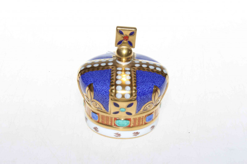 Royal Crown Derby paperweight One Hundred Royal Years 1890-1990, boxed.