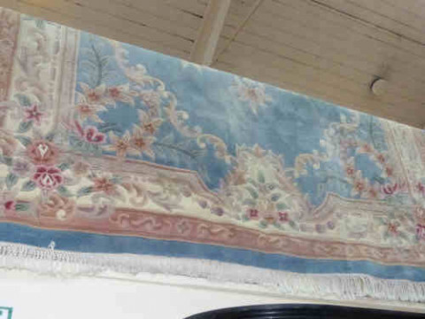 Large Blue and Fawn Ground Chinese Carpet with floral design, 3.60m x...