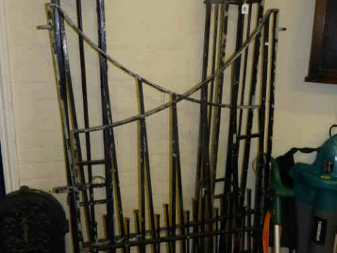 Pair of Wrought Iron Garden Gates and Pillar Mounts