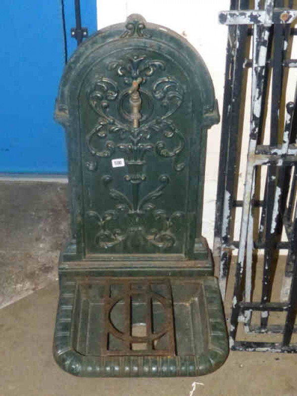 Wall Mounted Cast Metal Garden Tap with matching Tray