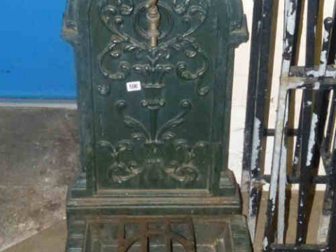 Wall Mounted Cast Metal Garden Tap with matching Tray