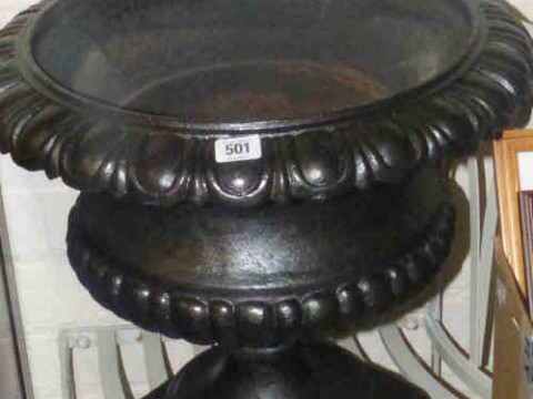 Pair of Cast Metal Garden Planters