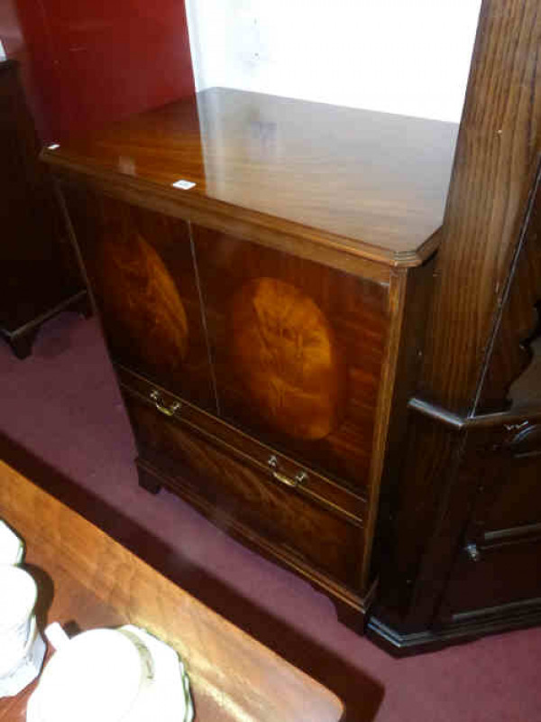 Mahogany TV Cabinet on bracket feet