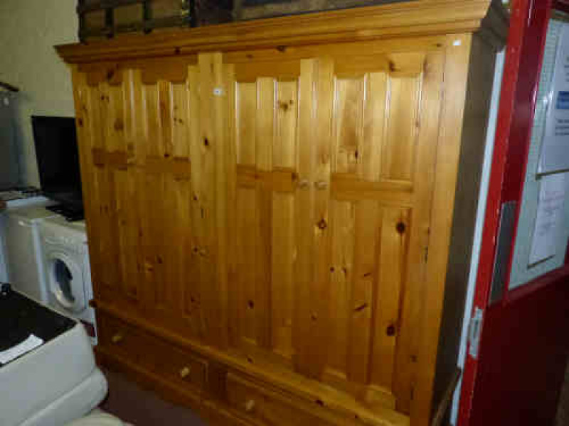 Pine Four Door 7ft Wardrobe
