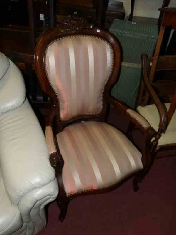 Mahogany Framed Occasional Armchair