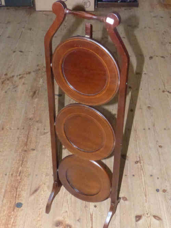 Edwardian Inlaid Mahogany Three-tier Cakestand