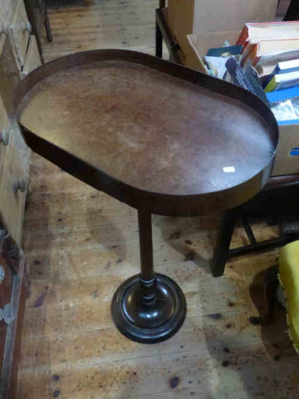 Mahogany Pedestal with Bakelite Top Barber's Table