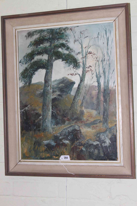 D. Foster, Wooded Landscape, oil on canvas, signed and dated 1978 lower left, 60cm by 45cm, framed.