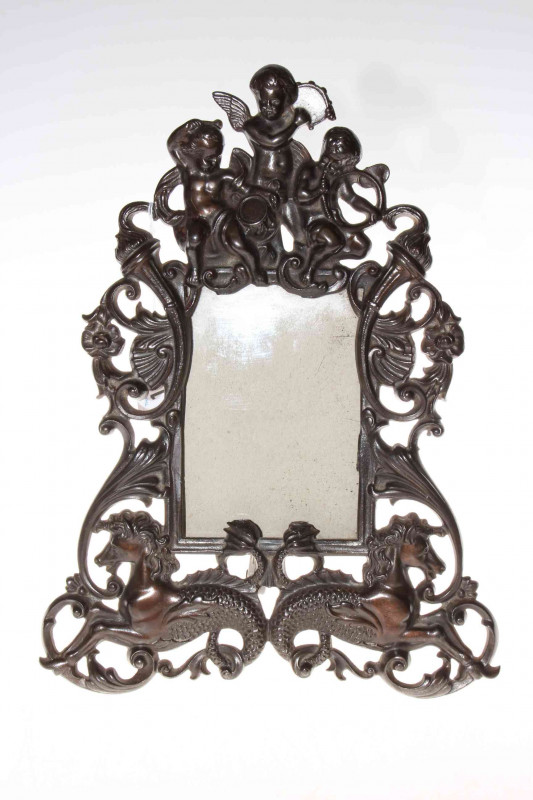 Ornate cast metal photograph frame