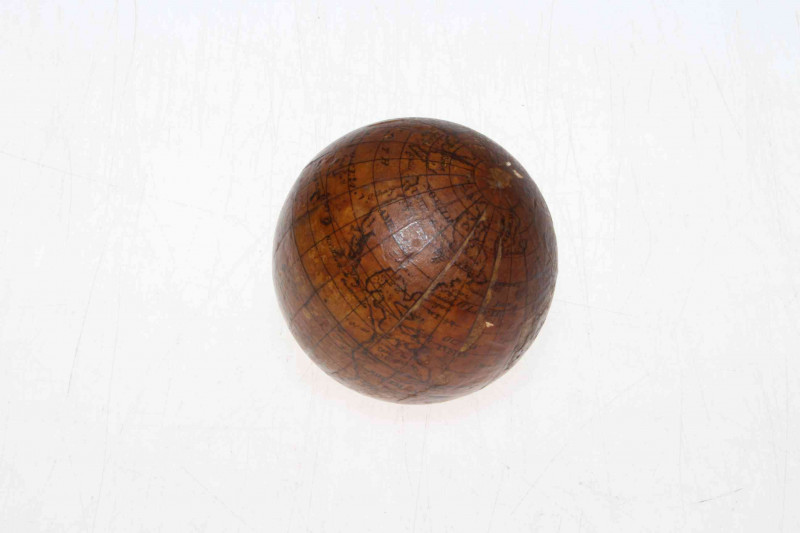 Antique paper applied globe, 7cm diameter 