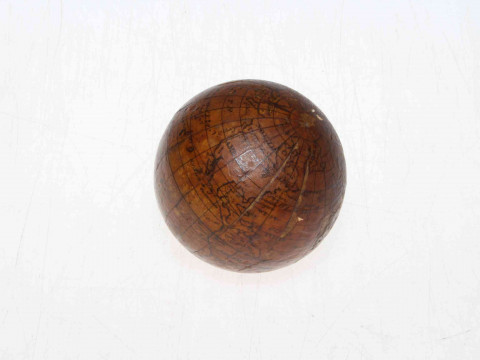 Antique paper applied globe, 7cm diameter