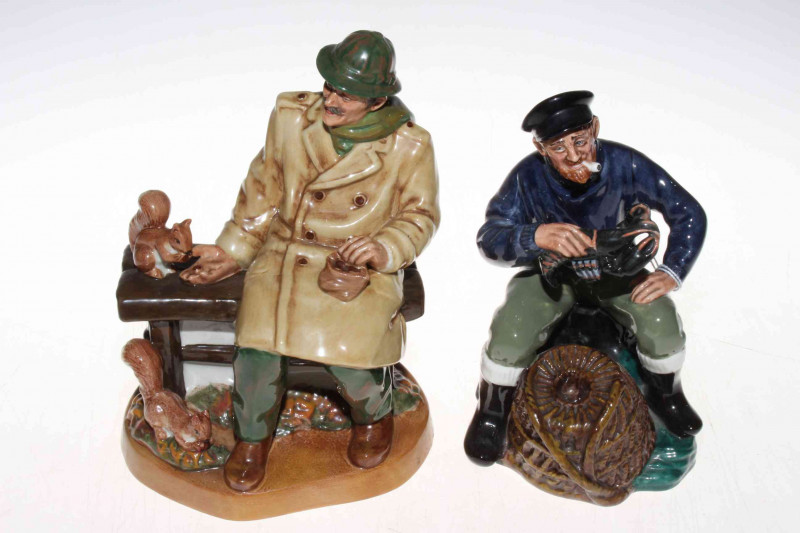 Two Royal Doulton figurines 'Lunchtime' and 'The Lobster Man' 