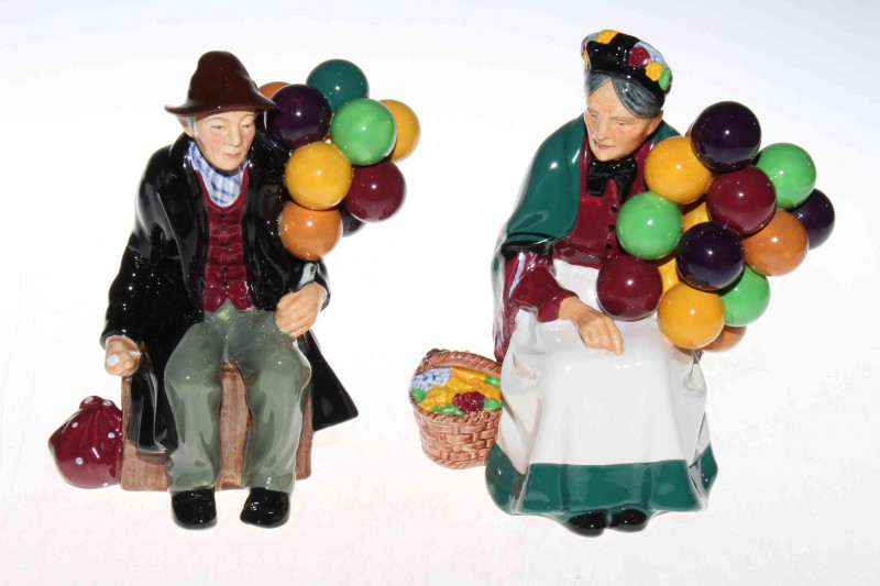 Two Royal Doulton figurines 'Balloon Man' and 'Woman'